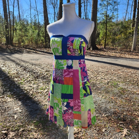 Lilly Pulitzer Dresses & Skirts - Vintage Lilly Pulitzer Mini Strapless Tropical Floral Dress